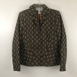 Sag Harbor Brown Floral Two Button Blazer 6